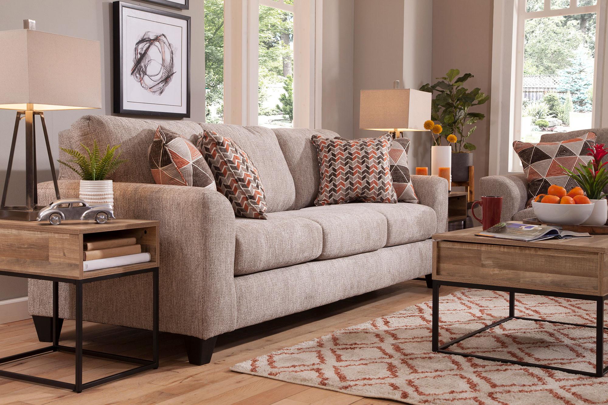 Rent to Own Woodhaven 2 Piece Kirsten Sofa w/ Drop Down Console